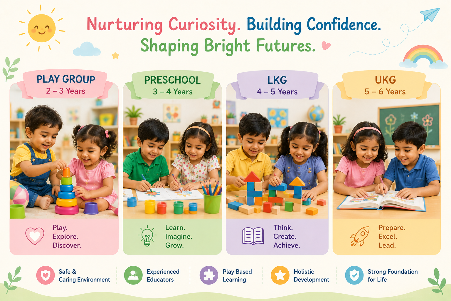 Oakspire programmes — Playgroup, Preschool, LKG, UKG